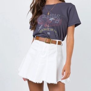 Princess polly JAZ DENIM MINI SKIRT WHITE